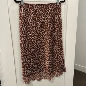 Abercrombie & Fitch satin midi skirt in medium petite.